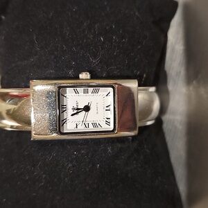 Cannes Women's Classic Cuff Silver Watch Working has New Battery